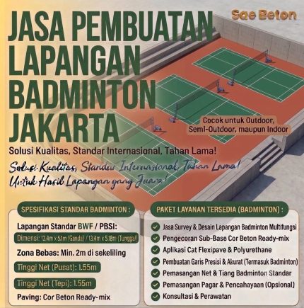 Jasa Pembuatan Lapangan Badminton Jakarta