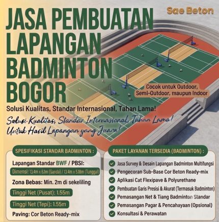 Jasa Pembuatan Lapangan Badminton Bogor