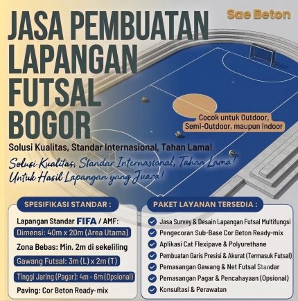Jasa Pembuatan Lapangan Futsal Bogor