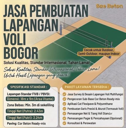 Jasa Pembuatan Lapangan Voli Bogor