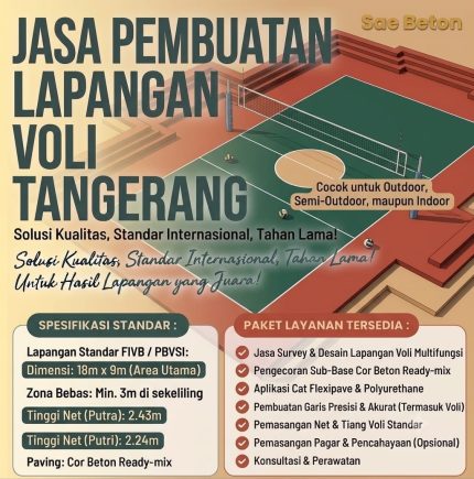 Jasa Pembuatan Lapangan Voli Tangerang