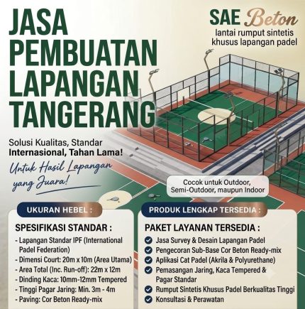 Jasa Pembuatan Lapangan Padel Tangerang