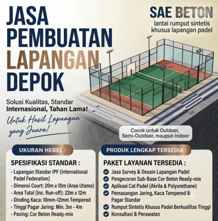 Jasa Pembuatan Lapangan Padel Depok
