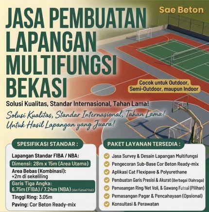 Jasa Pembuatan Lapangan Multifungsi Bekasi