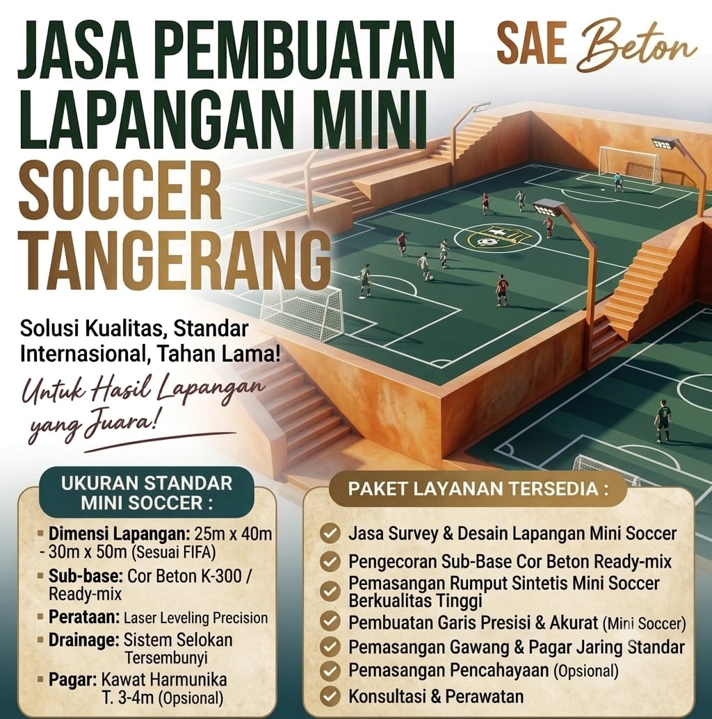 tangerang Jasa Pembuatan Lapangan Mini Soccer Tangerang